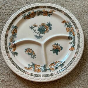 Syracuse China Econo Rim Floral Divided 9.5” Dinner Plate